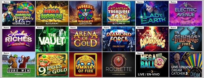 Juegos de casino en Betway