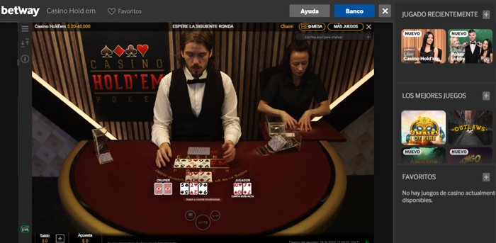 Poker en Betway en vivo