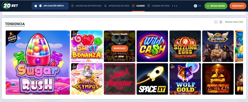 20Bet casinos online en Paraguay