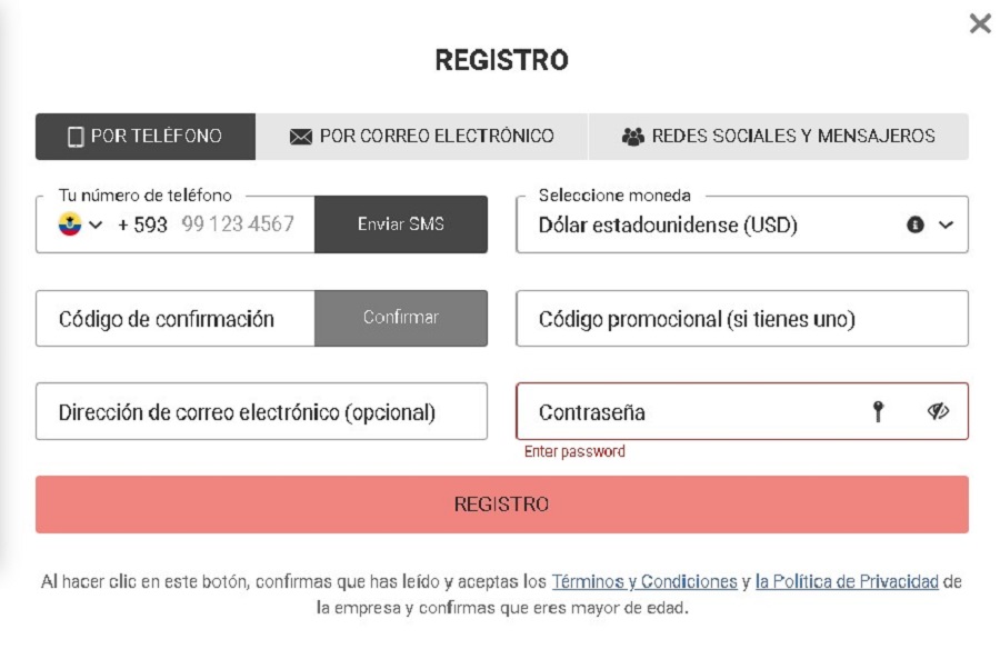 Formulario de registro