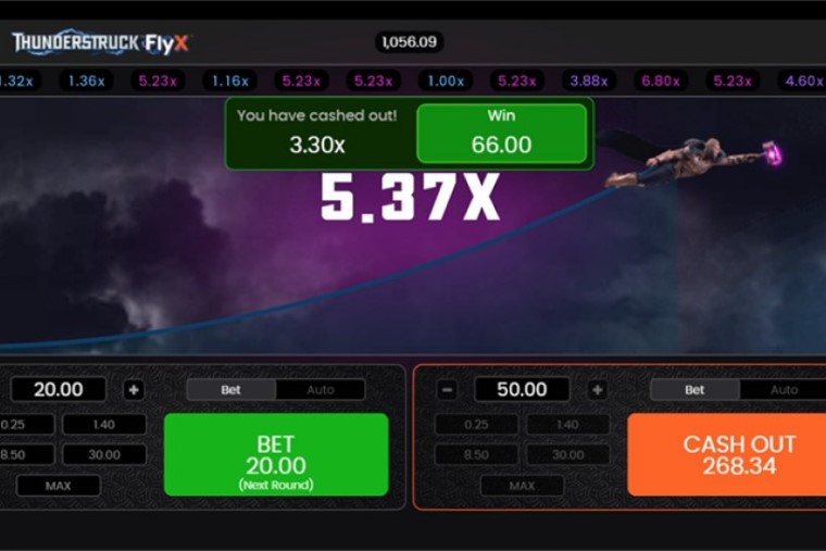 Thunderstruck FlyX pantalla