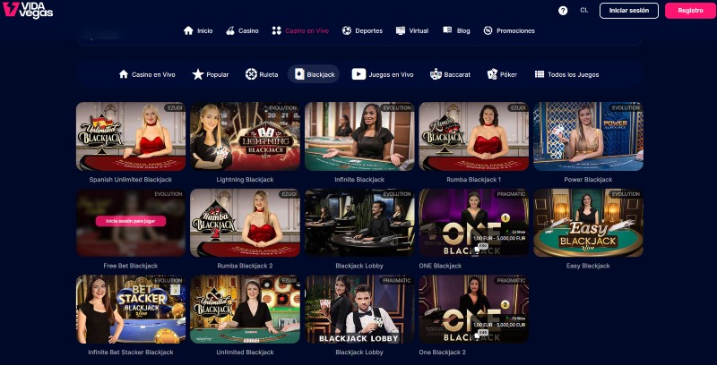 Blackjack en VidaVegas guía